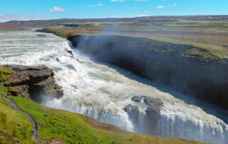 Gullfoss waterfall in summer Iceland
