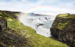 Gullfoss waterfall in summer Iceland