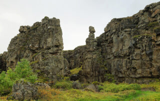 Pingvellir national park in Iceland. Located in a rift valley that marks the crest of the Mid-Atlantic Ridge